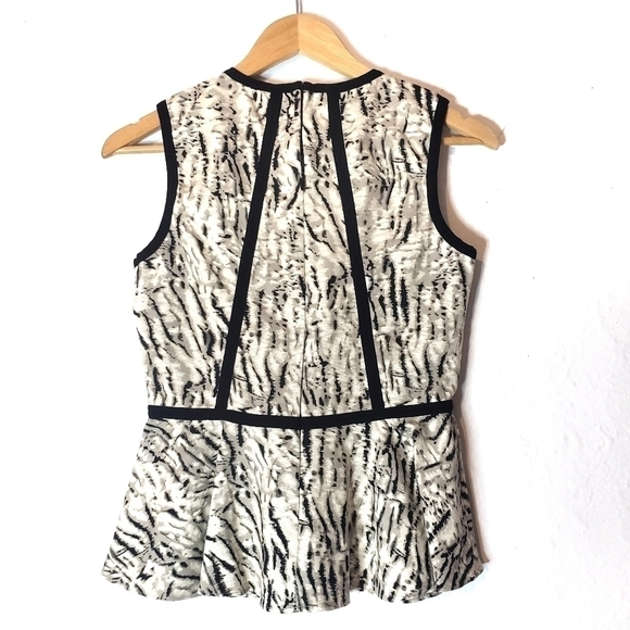 PARKER Zebra Print Peplum Top - Picture 2 of 8